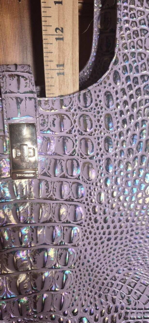 Brahmin Carla Handbag & Matching Wallet Violet Wonderland Iridescent Melbourne - Picture 15 of 16